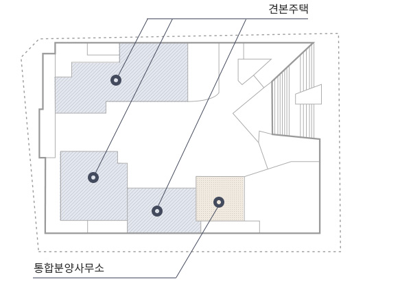 1층 견본주택, 통합분양사무소 위치도